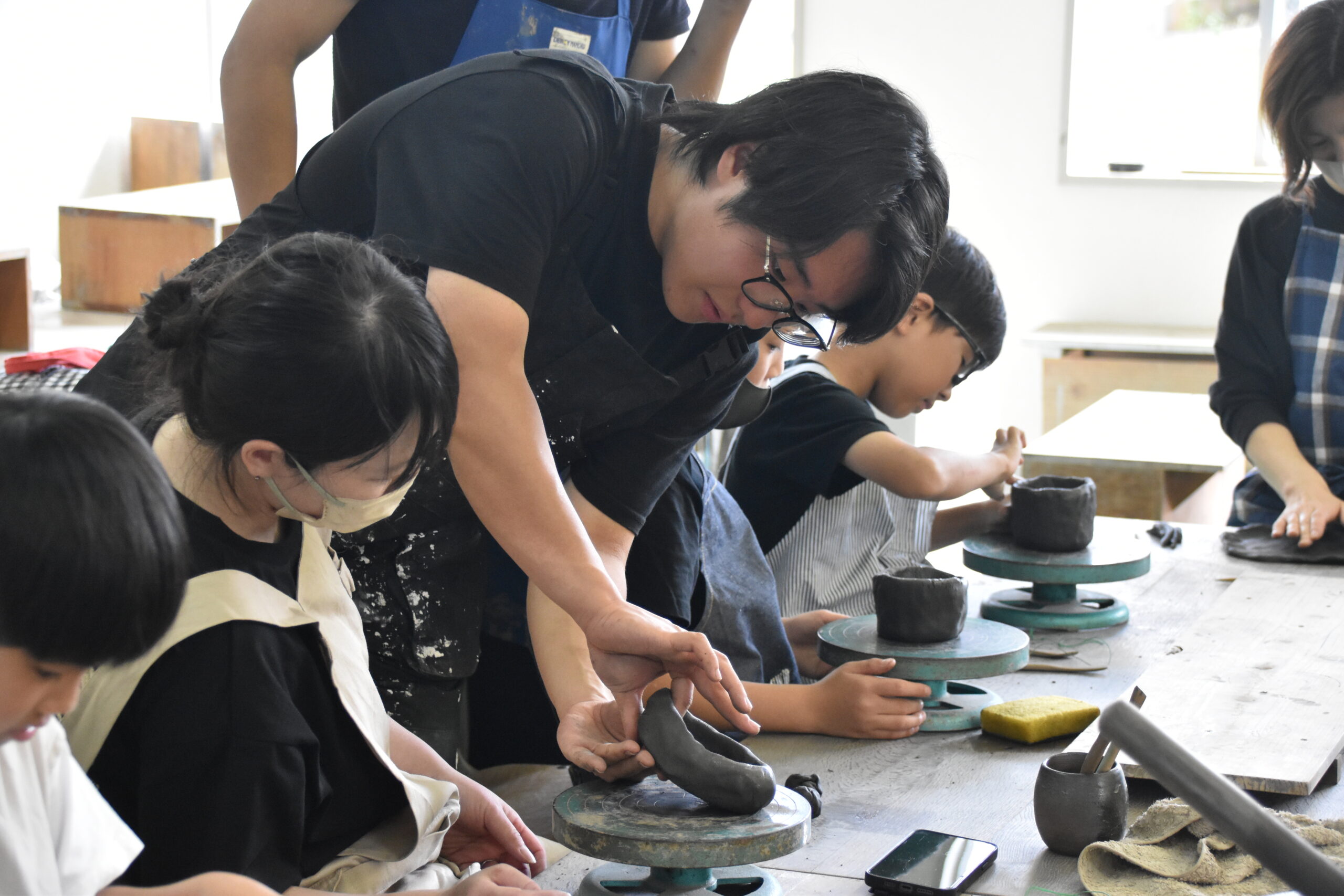 吉備高原小学校PTA活動「親子陶芸教室」