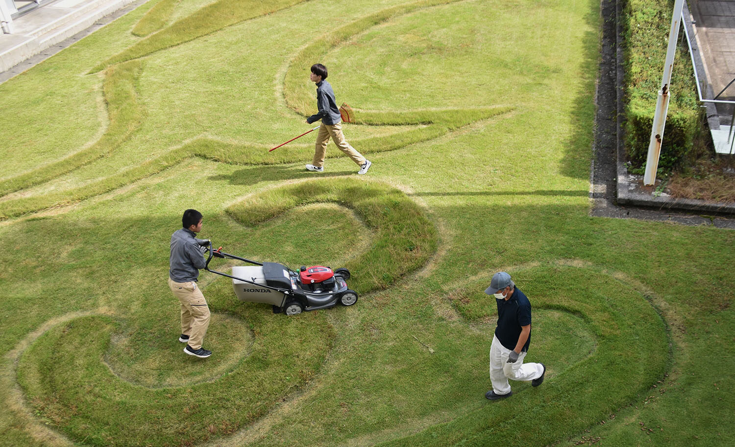 【緑化システムコース】巨大芝生アート完成！